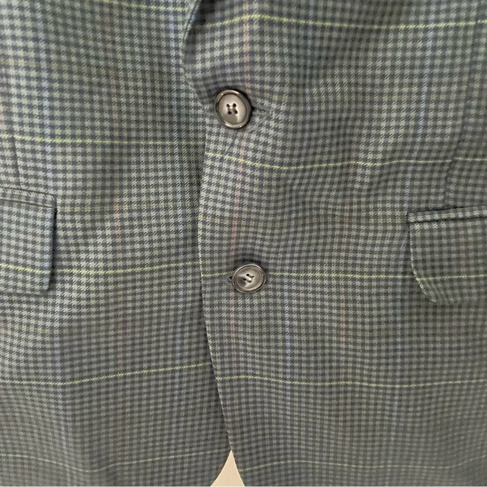 Zenio Suit‎ Jacket Blue Houndstooth Multicolor Stripe 40s